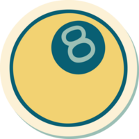 sticker of tattoo in traditional style of 8 ball png