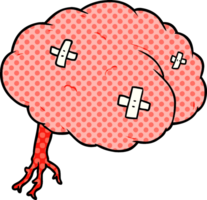 cerebro lesionado de dibujos animados png
