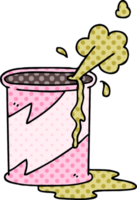 comic book style quirky cartoon exploding soda can png