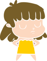 flat color style cartoon indifferent woman png