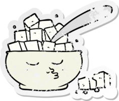 distressed sticker of a cartoon sugar bowl png