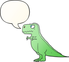 dibujos animados dinosaurio con habla burbuja en suave degradado estilo png