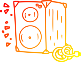 warm gradient line drawing of a cartoon amplifier png