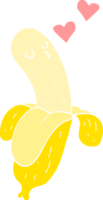 flat color style cartoon banana in love png