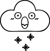 line drawing cartoon of a storm snow cloud png