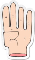 pegatina de una mano de dibujos animados png