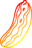 warm Gradient Linie Zeichnung von ein Karikatur Gurke Pflanze png