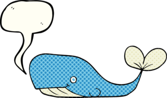 hand drawn comic book speech bubble cartoon whale png