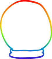 rainbow gradient line drawing of a cartoon crystal ball png