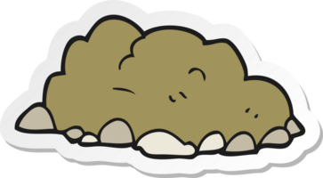 sticker of a cartoon pile of dirt png