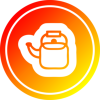 Küche Kessel kreisförmig Symbol mit warm Gradient Fertig png