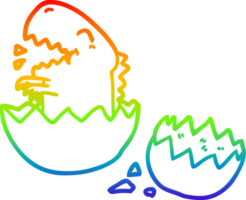 arco iris degradado línea dibujo de un dinosaurio eclosión desde huevo png