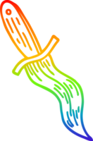 rainbow gradient line drawing of a cartoon tattoo dagger symbol png