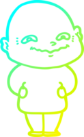 frío degradado línea dibujo de un dibujos animados Siniestro chico png