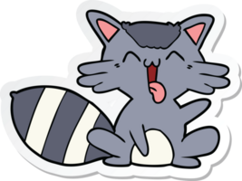 sticker of a cute cartoon raccoon png