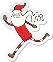 sticker of a cartoon running santa png