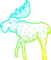 cold gradient line drawing of a cartoon moose png