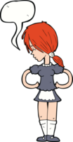 cartoon waitress with speech bubble png