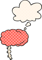 cartoon brain with thought bubble in comic book style png