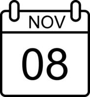 noviembre línea icono diseño vector