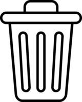 Dustbin Line Icon Design vector
