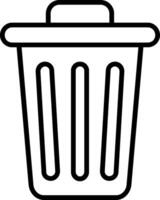 Dustbin Line Icon Design vector