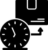 en hora entregas glifo icono diseño vector