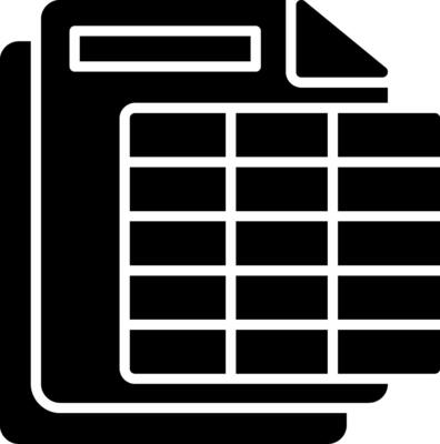 Spreadsheet Glyph Icon Design