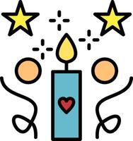 velas línea lleno icono vector