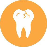 Broken Tooth Glyph Multi Circle Icon vector