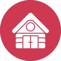 Cabin Glyph Multi Circle Icon vector