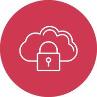 Cloud Security Line Multi Circle Icon vector