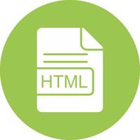 HTML File Format Glyph Multi Circle Icon vector