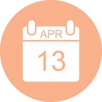 April Glyph Multi Circle Icon vector