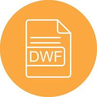 DWF File Format Line Multi Circle Icon vector