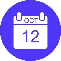 October Glyph Multi Circle Icon vector