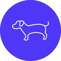 Dog Line Multi Circle Icon vector