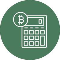 Bitcoin Calculator Line Multi Circle Icon vector