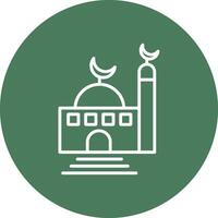 Mosque Line Multi Circle Icon vector