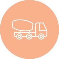 Cement Truck Line Multi Circle Icon vector