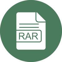 RAR File Format Glyph Multi Circle Icon vector