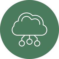 Digital Cloud Line Multi Circle Icon vector