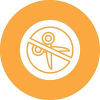 No Scissors Glyph Multi Circle Icon vector