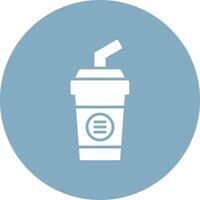 Cold Drink Glyph Multi Circle Icon vector