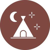 Camping Glyph Multi Circle Icon vector