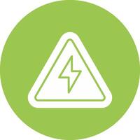 Electrical Danger Sign Glyph Multi Circle Icon vector