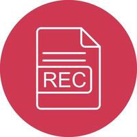 REC File Format Line Multi Circle Icon vector