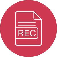 REC File Format Line Multi Circle Icon vector