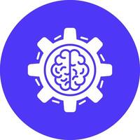máquina aprendizaje glifo multi circulo icono vector