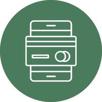 Mobile Banking Line Multi Circle Icon vector